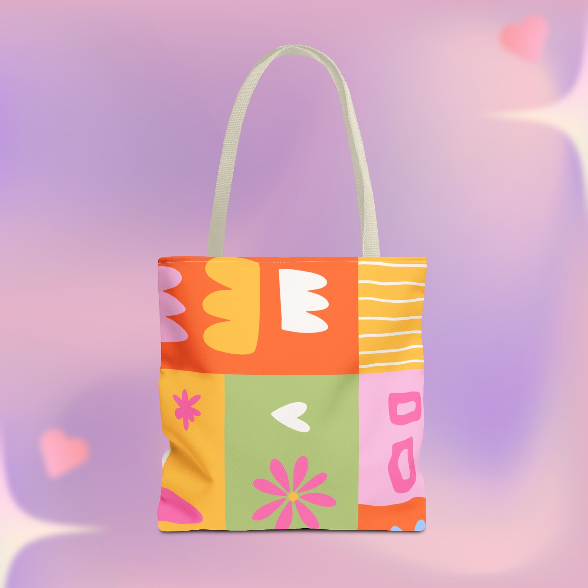 Vibrant Kawaii Floral Tote Bag