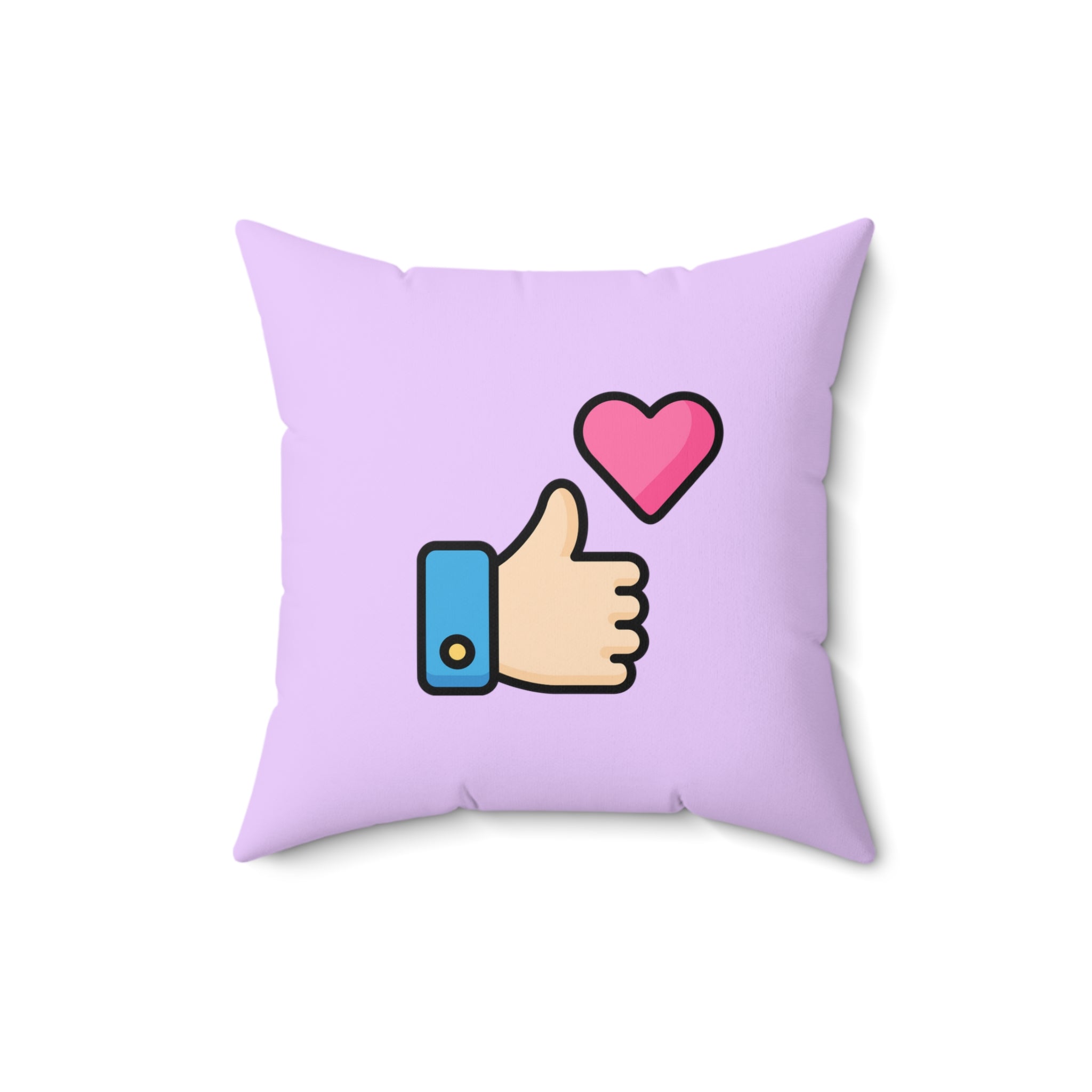 Social Media Thumbs Up Square Pillow - Lilac