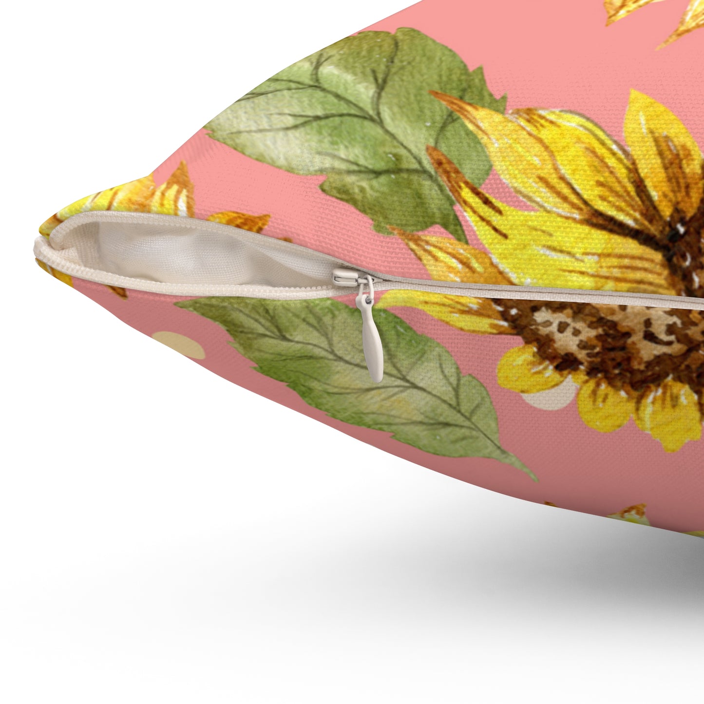 Pink & Sunflowers Square Pillow