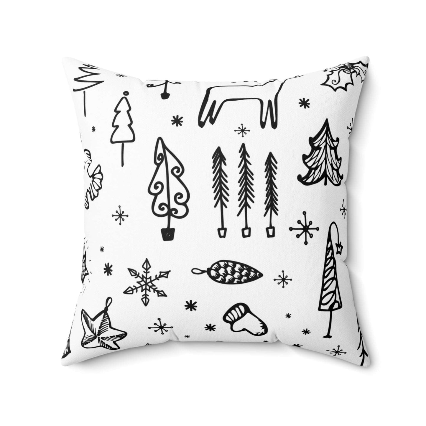 Black & White Christmas Square Pillow