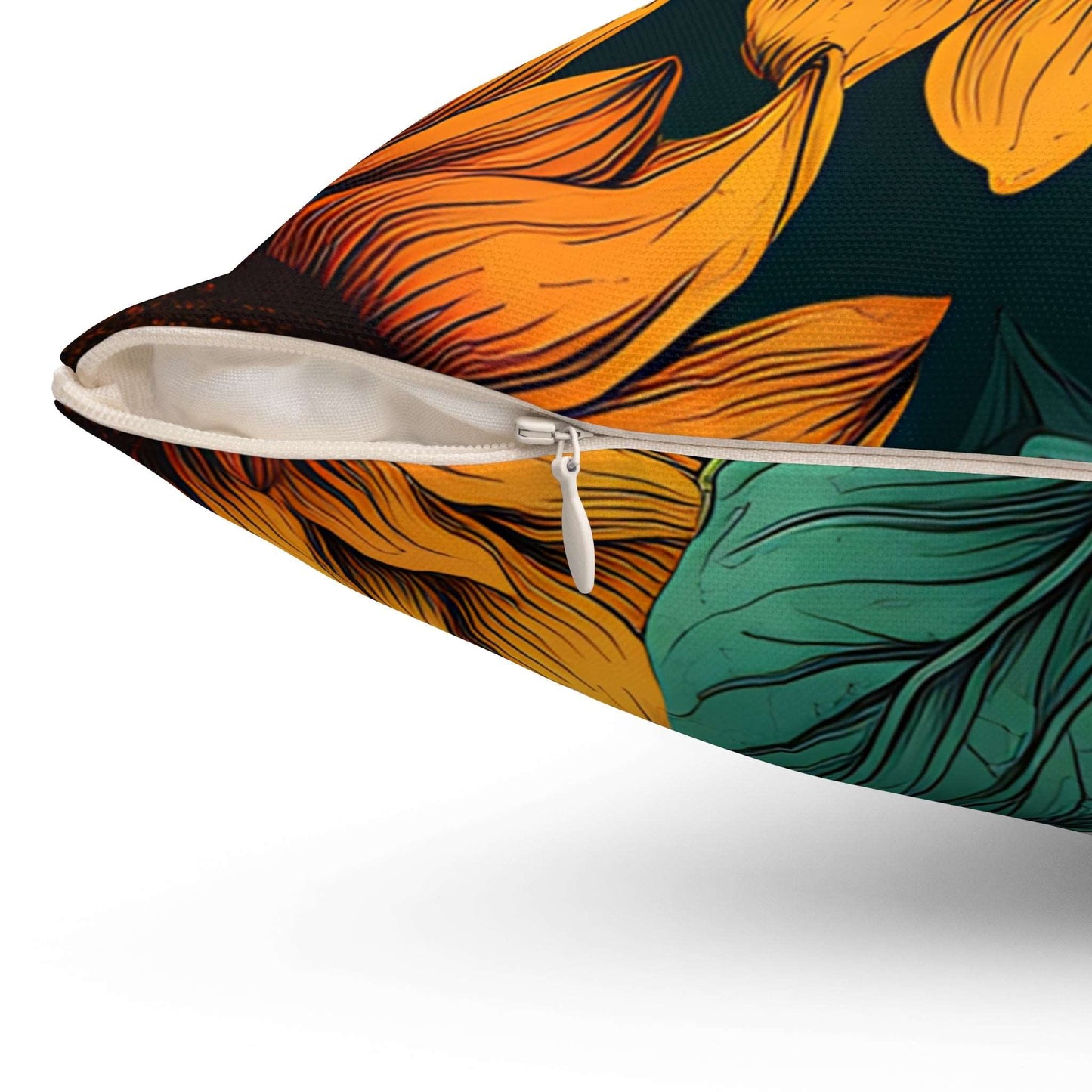 Midnight Sunflowers Square Pillow