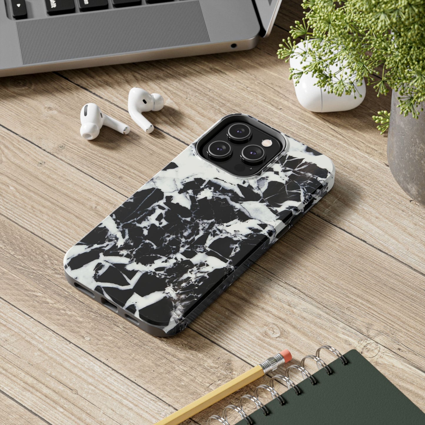 Black & White Shattered Phone Case (Apple & Android)