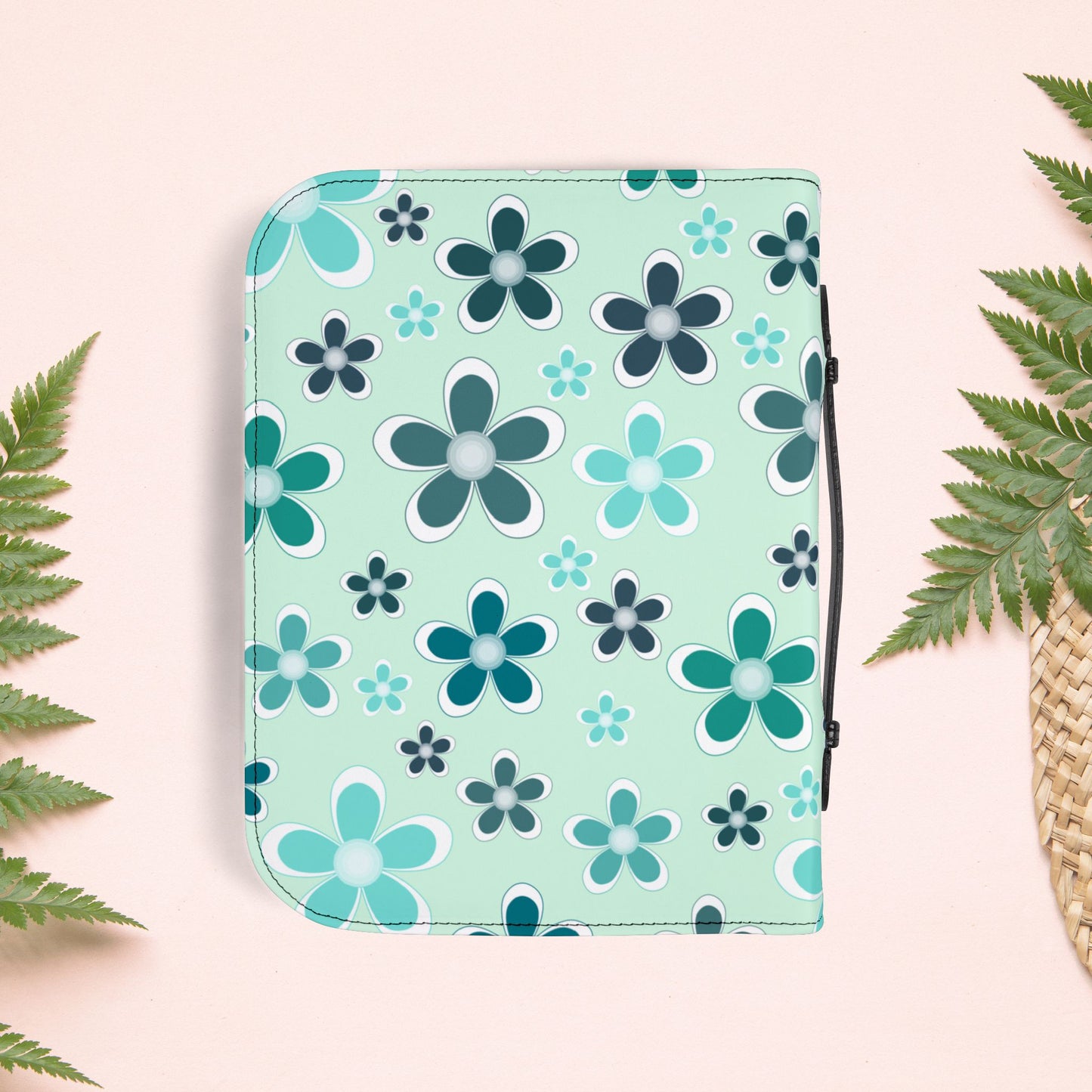Aqua Mint Floral Book Cover
