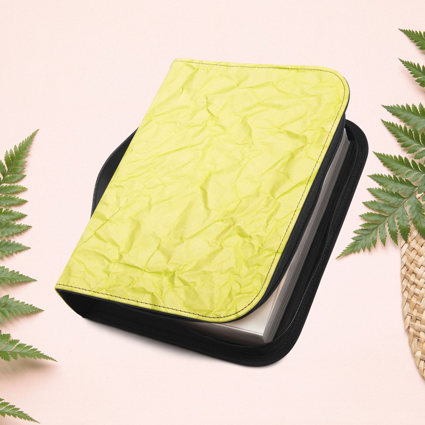 Wrinkled Bright Yellow Paper Book Cover