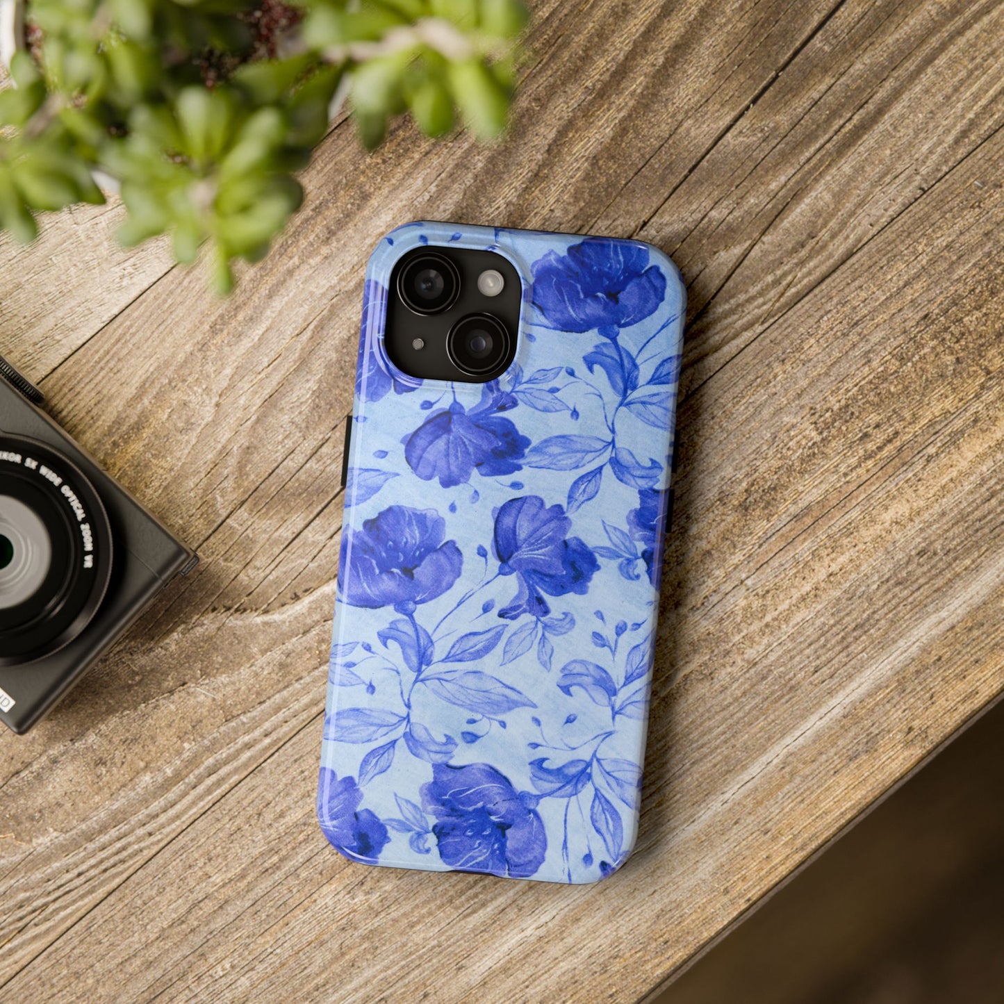 Blue Floral Pattern Phone Case (Apple & Android)