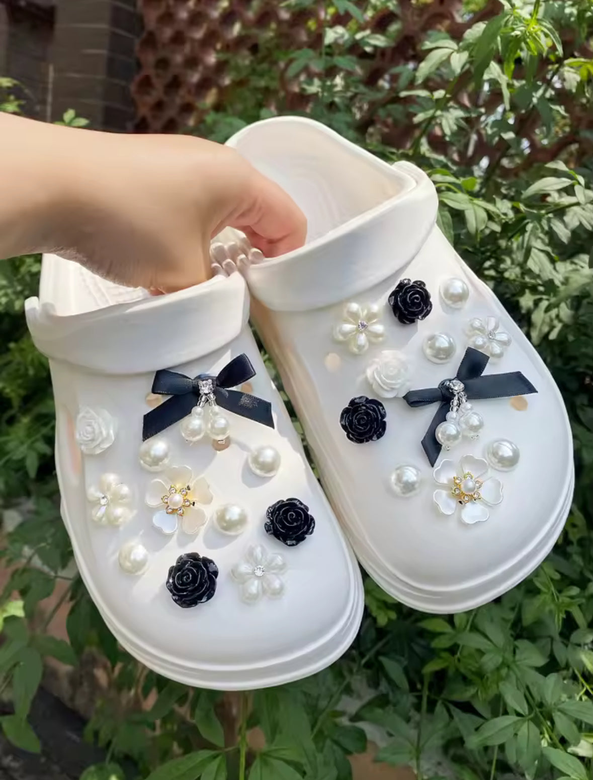 Gothic Rose Noir Clog Charms Set