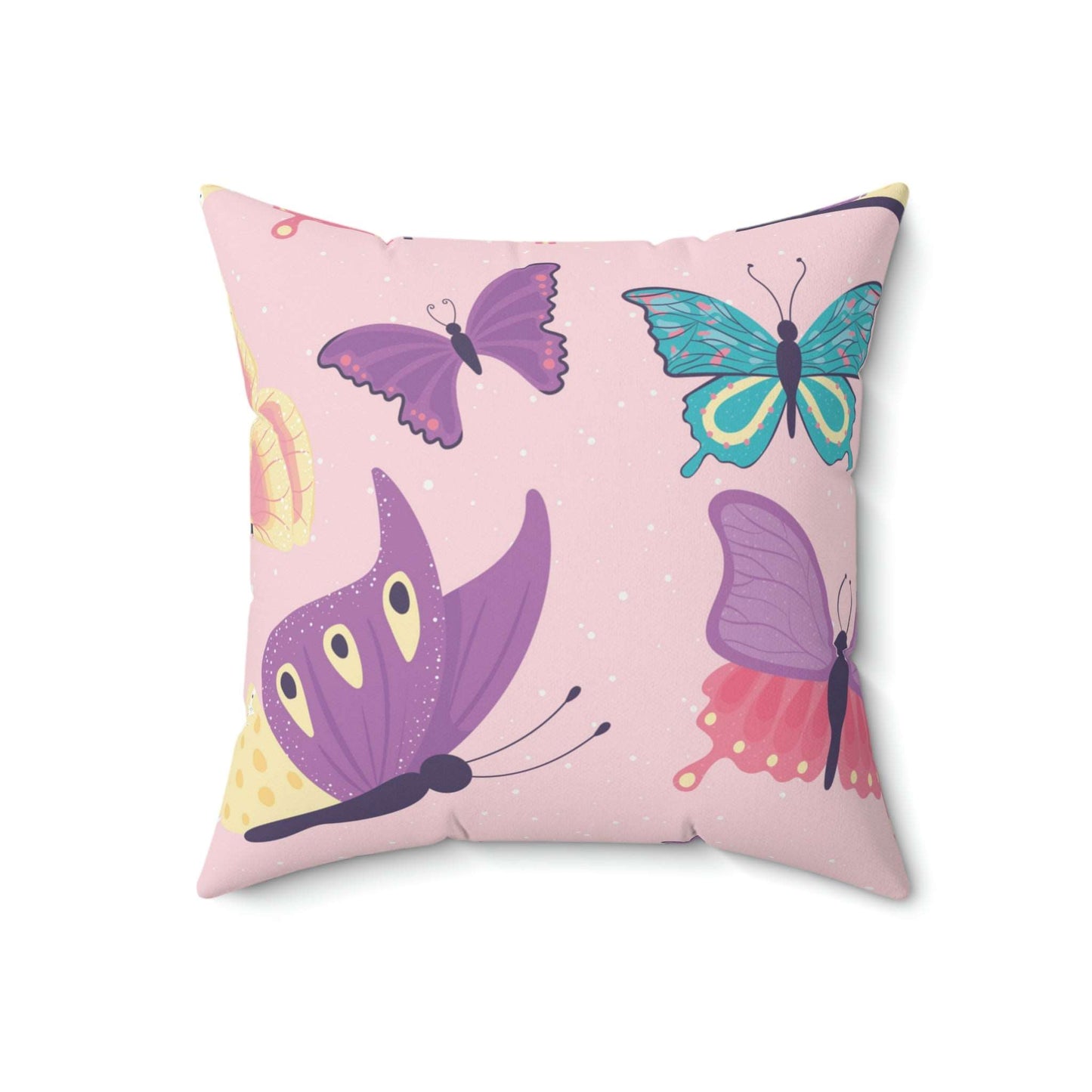 Butterfly Skies Square Pillow Home Decor Pink Sweetheart