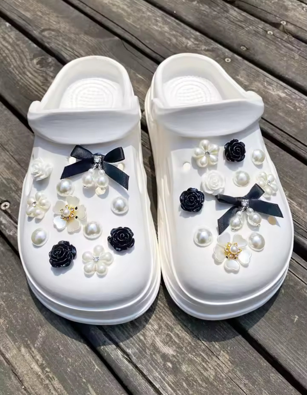 Gothic Rose Noir Clog Charms Set