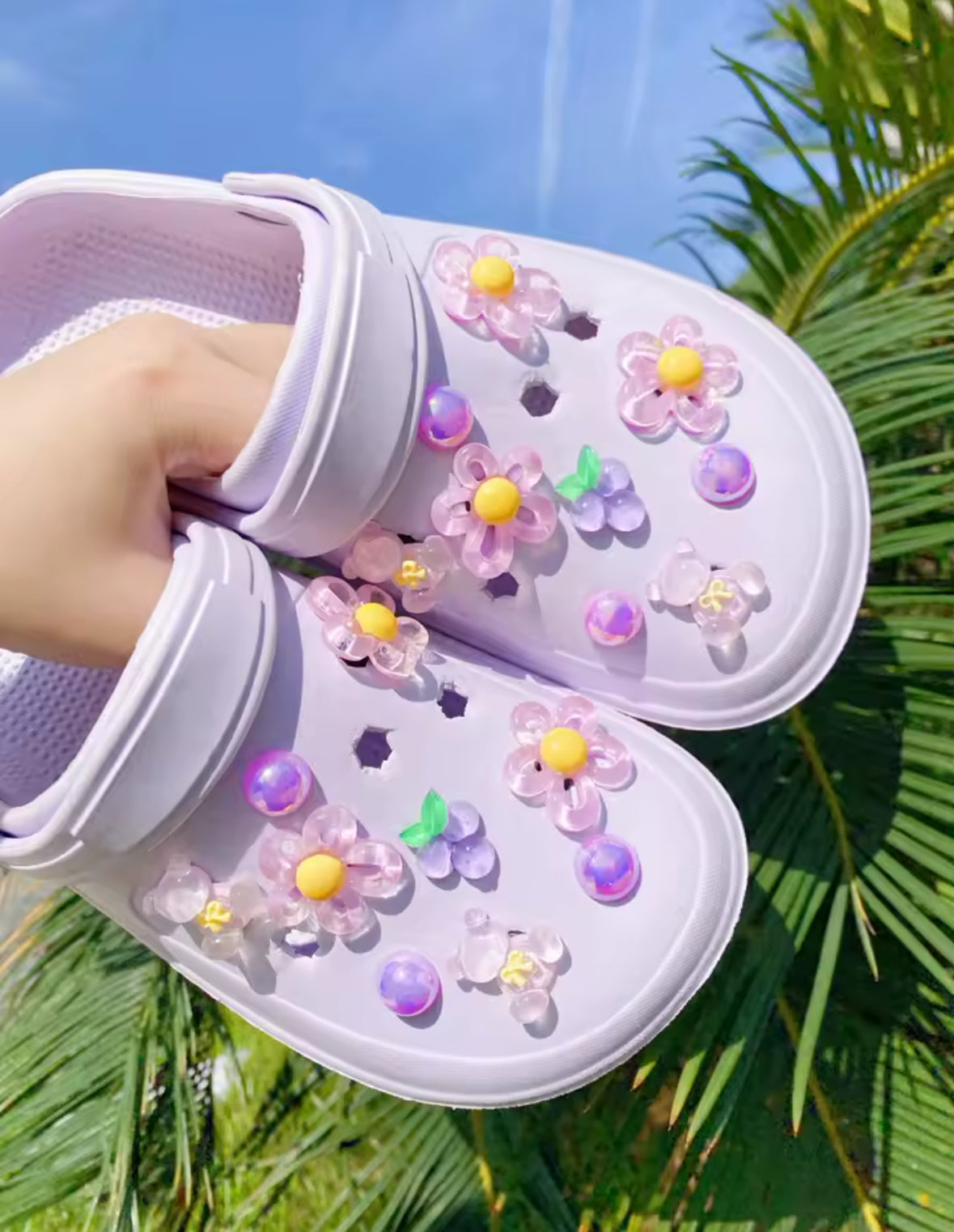 Grape Sugarplum Blossom Clog Charms Set