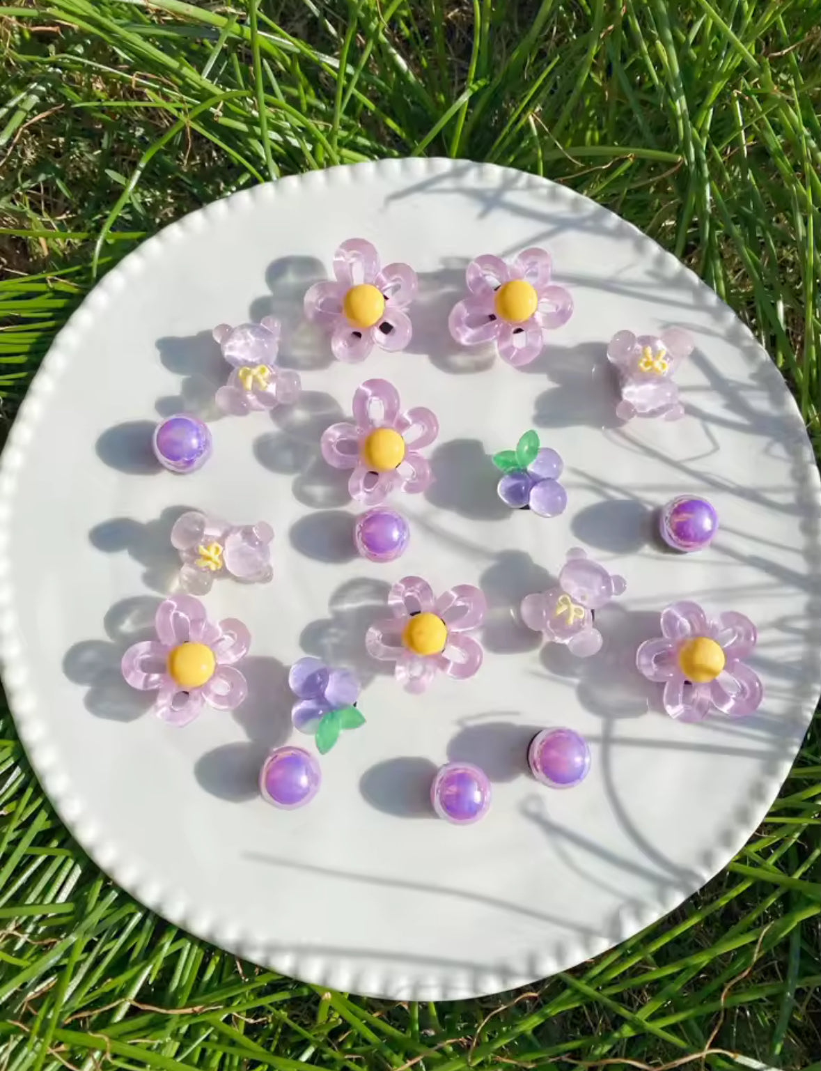 Grape Sugarplum Blossom Clog Charms Set