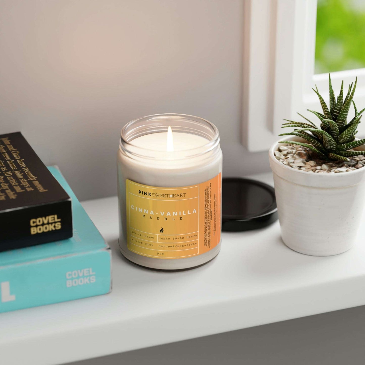 Cinnamon Vanilla Scented Soy Candle 9oz Home Decor Pink Sweetheart