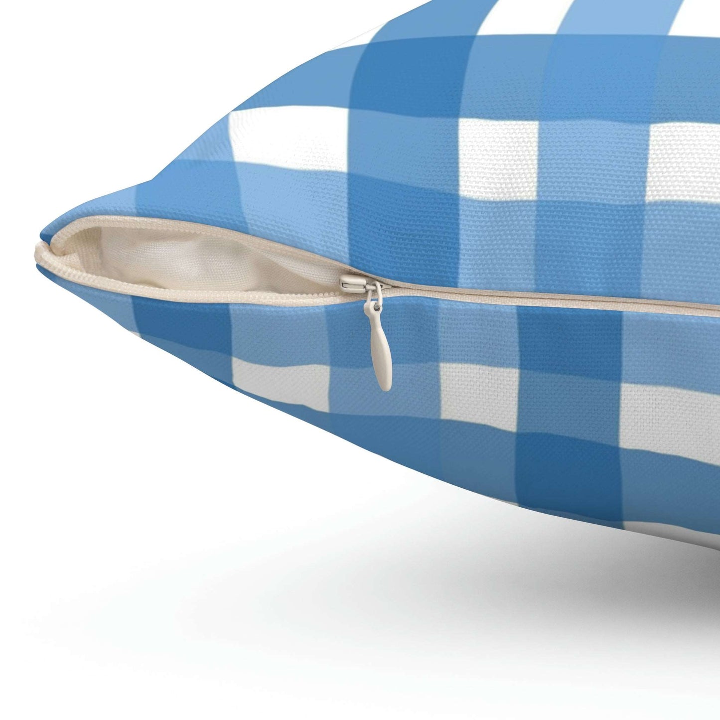 Classic Blue Gingham Square Pillow Home Decor Pink Sweetheart