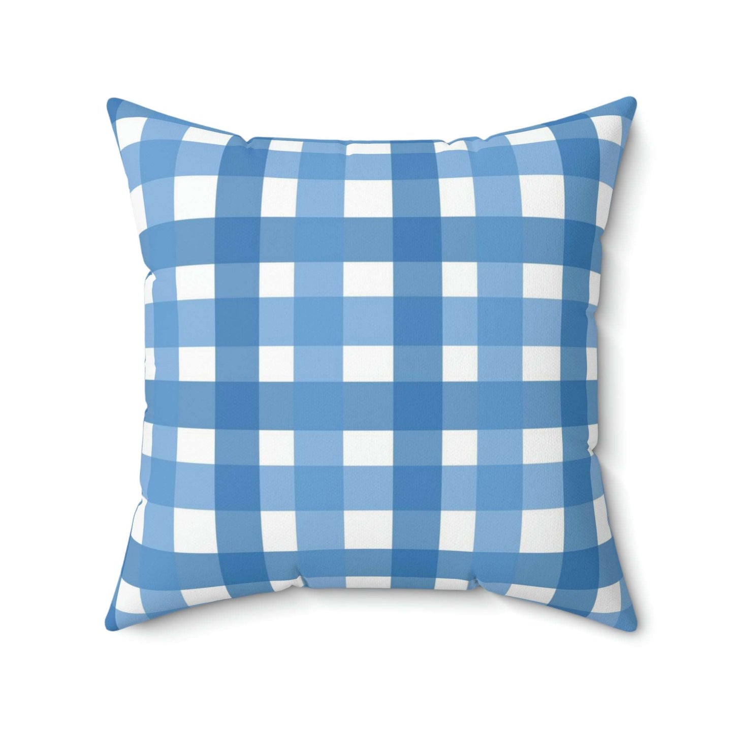 Classic Blue Gingham Square Pillow Home Decor Pink Sweetheart