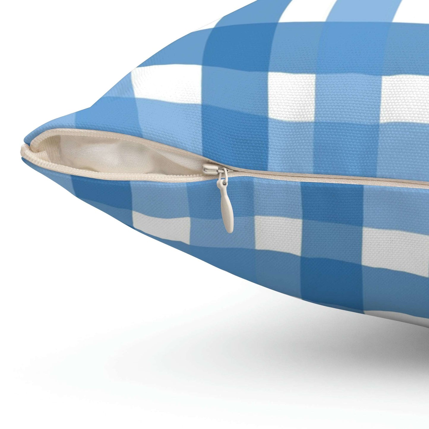Classic Blue Gingham Square Pillow Home Decor Pink Sweetheart