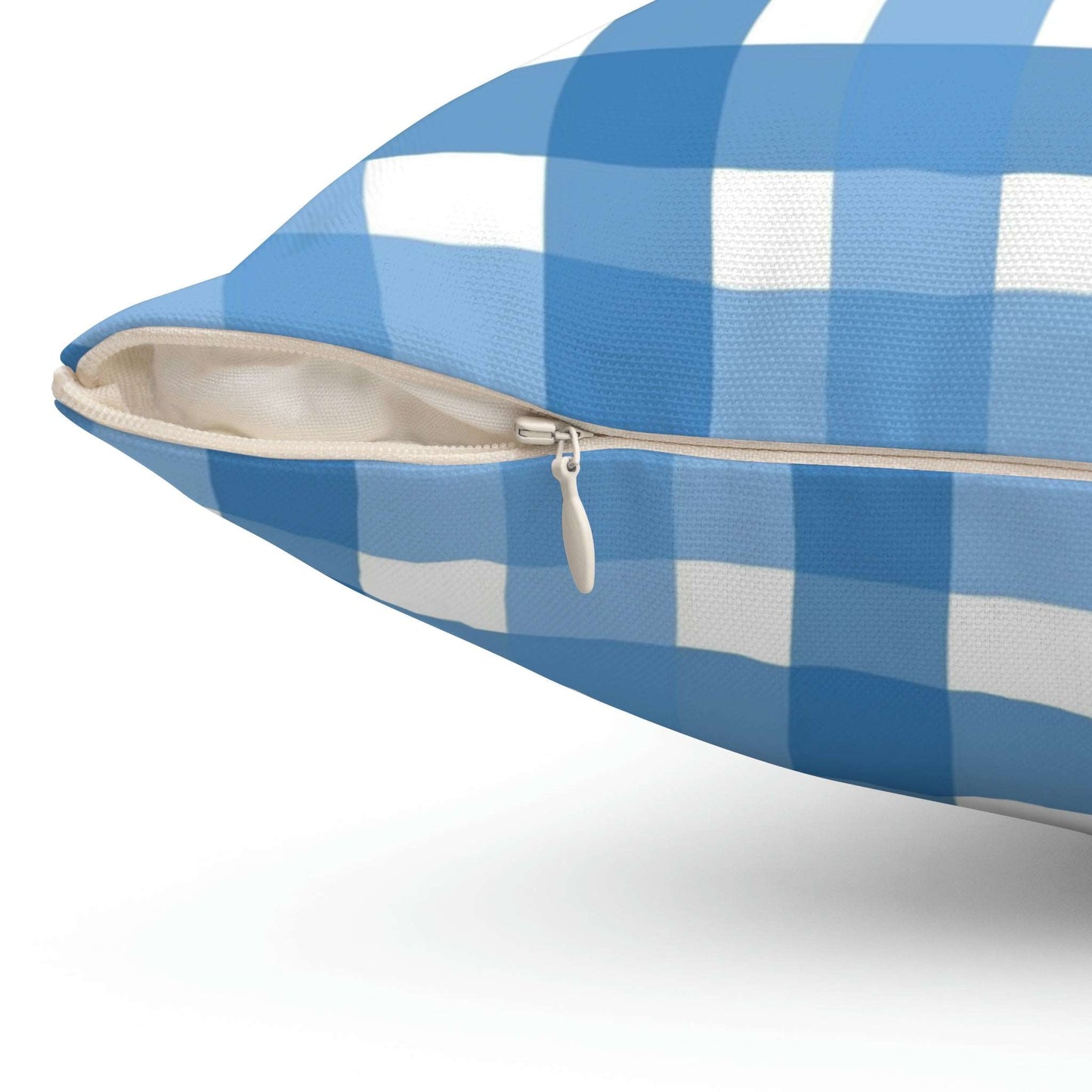 Classic Blue Gingham Square Pillow Home Decor Pink Sweetheart