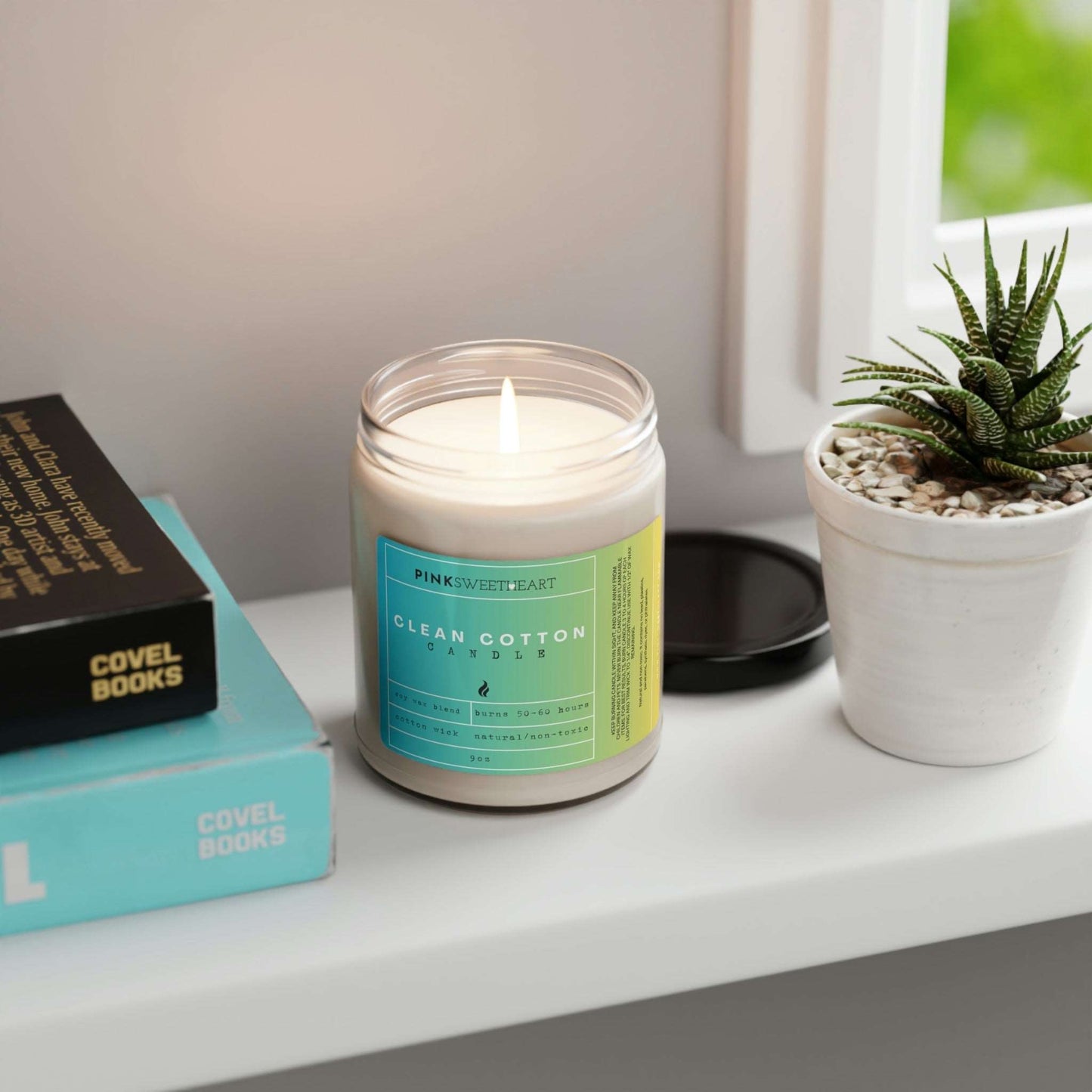 Clean Cotton Scented Soy Candle 9oz Home Decor Pink Sweetheart