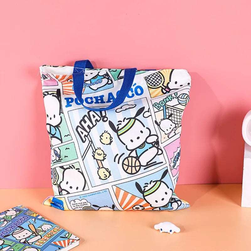 Comic Style Sanrio Canvas Tote Bag Lunch Boxes & Totes Pink Sweetheart