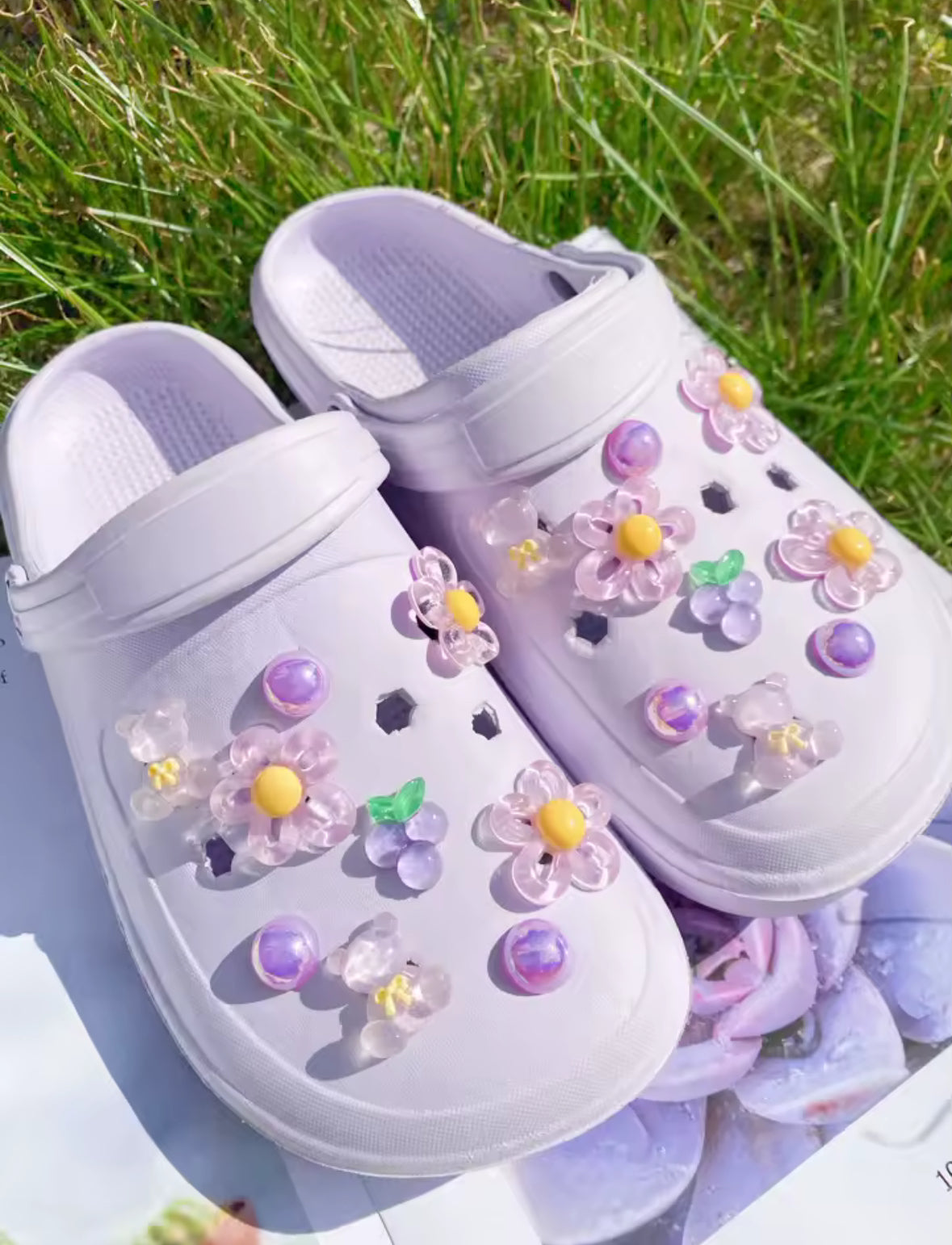 Grape Sugarplum Blossom Clog Charms Set