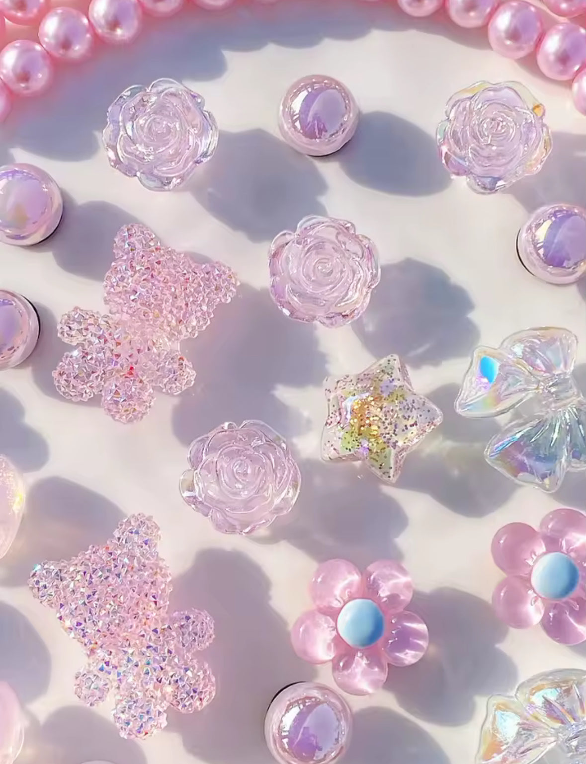 Pink Sakura Sugarplum Clog Charms Set
