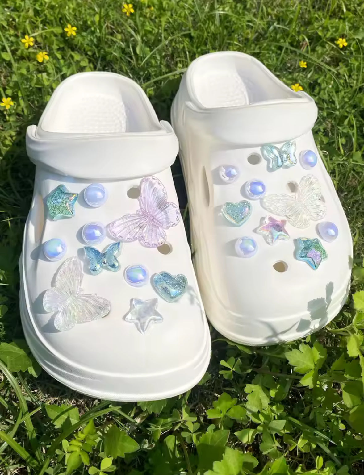 Frosty Butterfly Blue Clog Charms Set