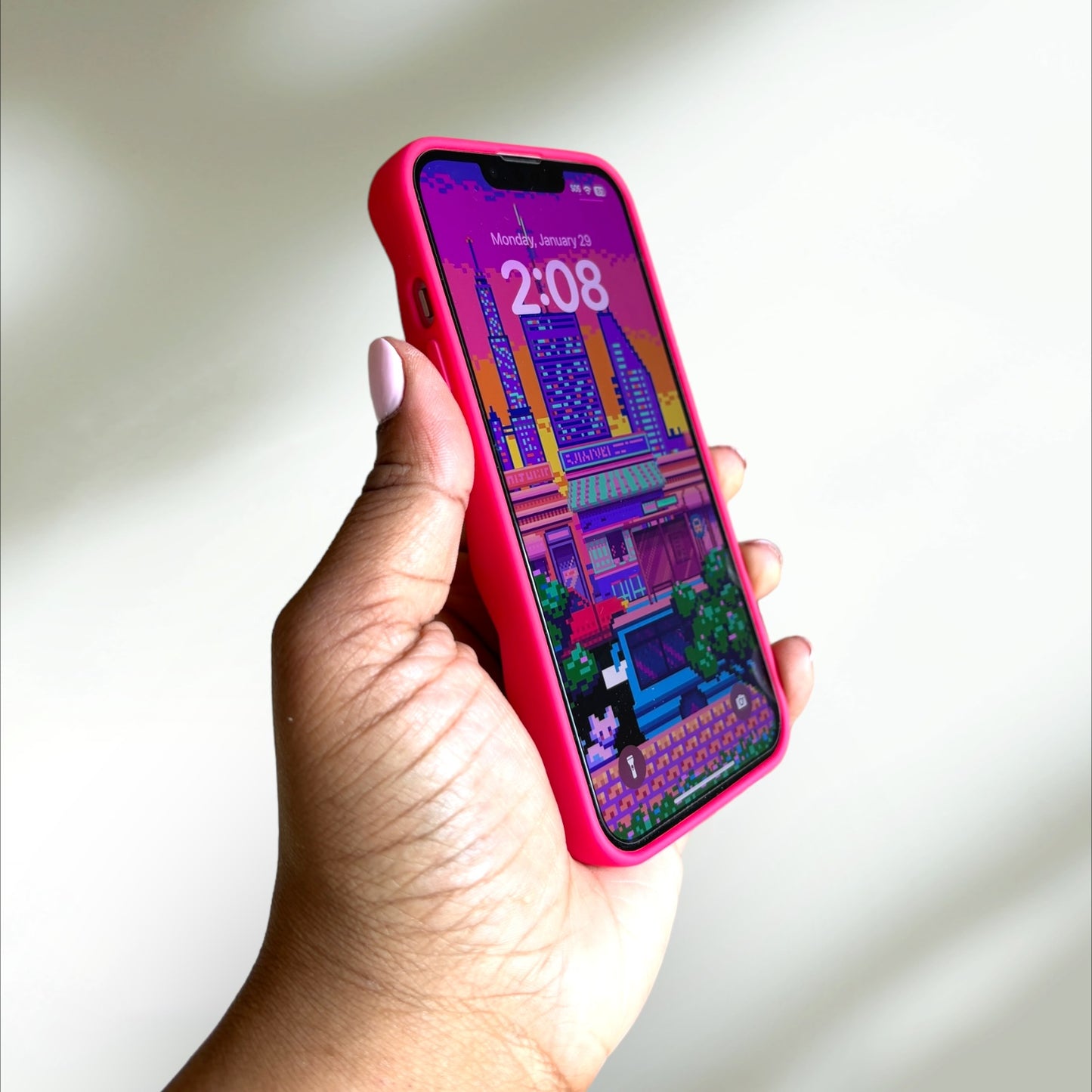 Hot Pink Spiked iPhone 13 Case PREOWNED