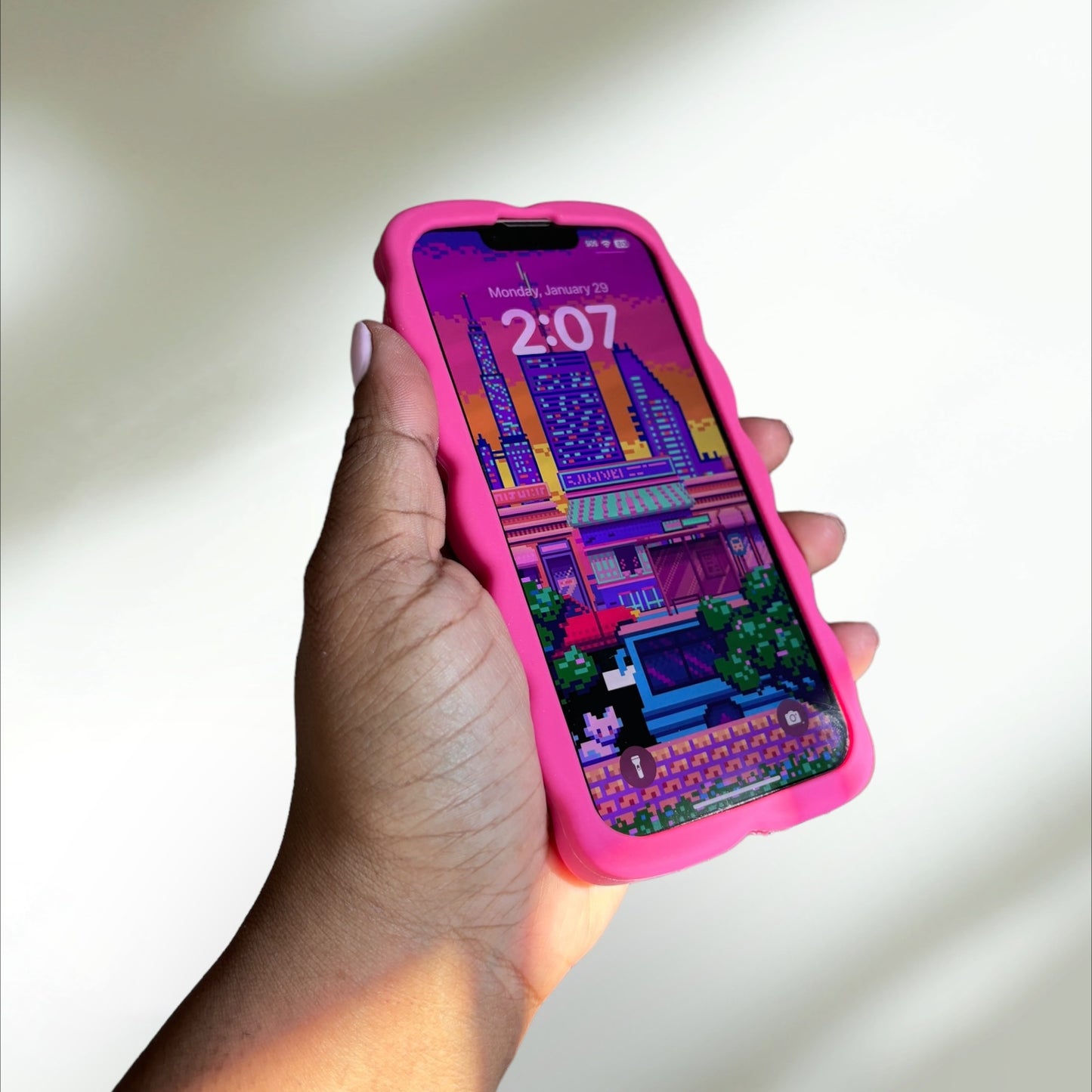 Hot Pink Tufted iPhone 13 Case PREOWNED