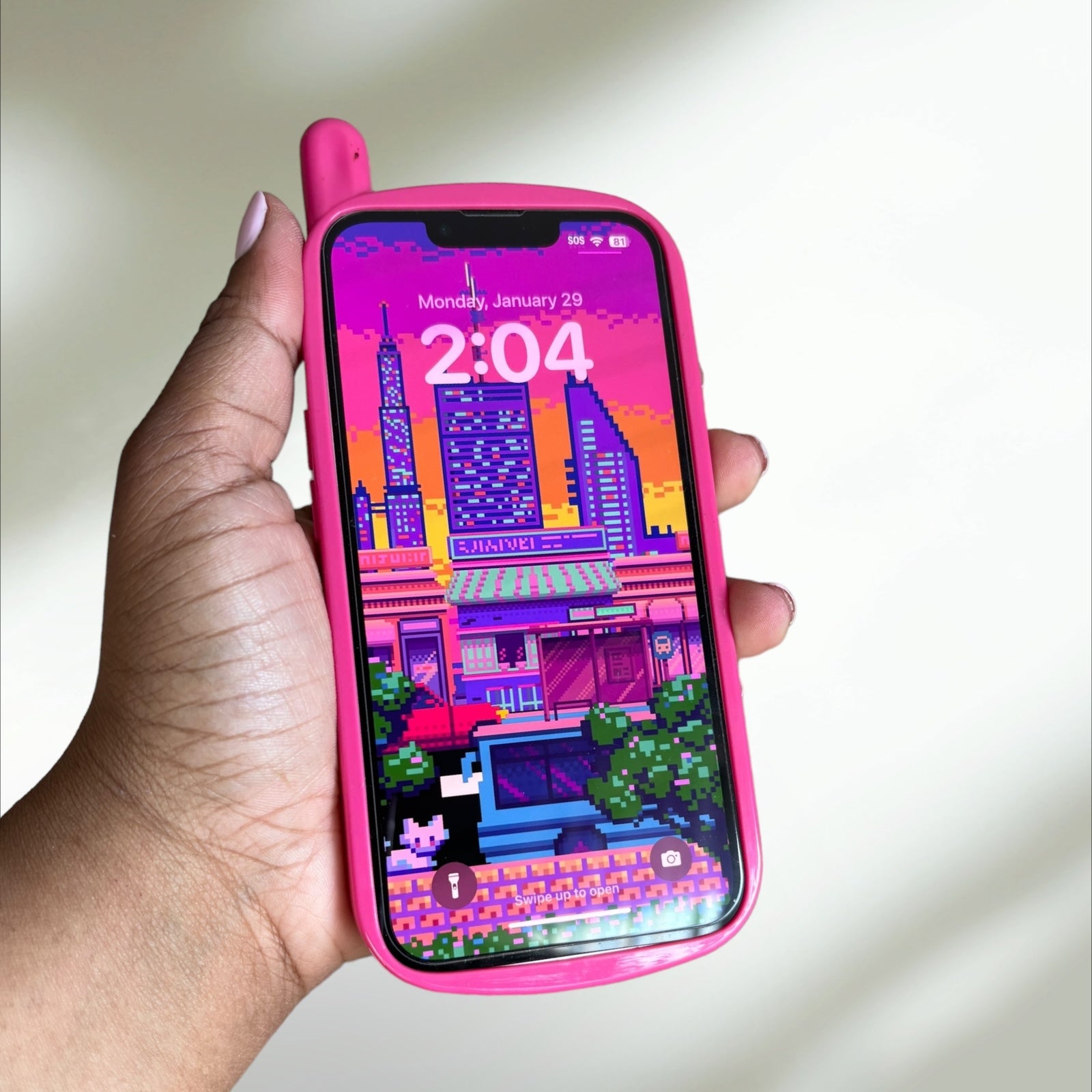 Hot Pink Kawaii iPhone 13 Case PREOWNED