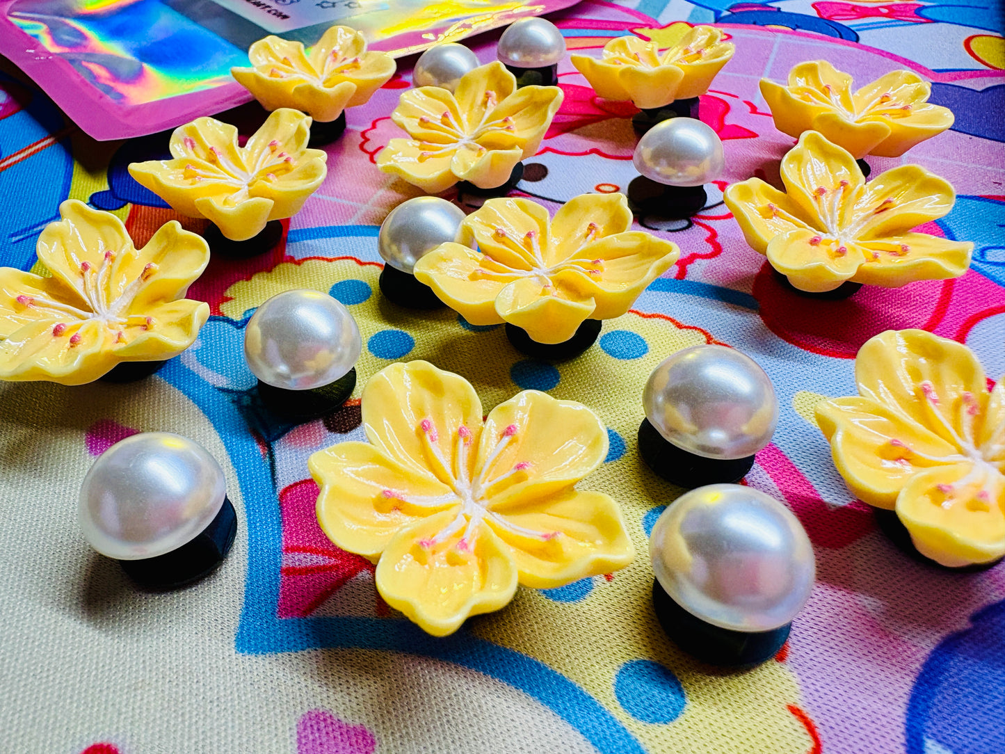Sunberry Hibiscus Blooms Clog Charms Set