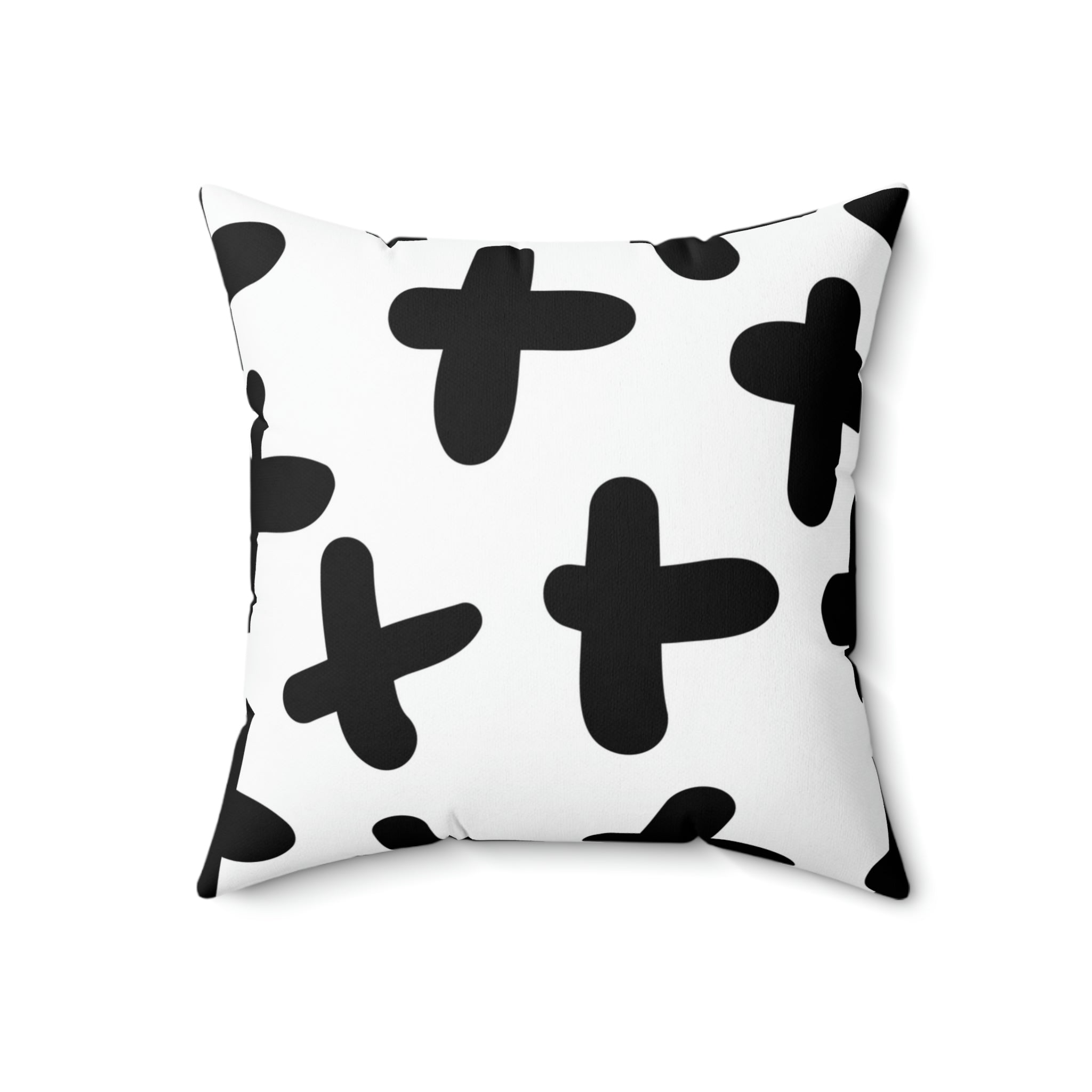 Black & White Crosses Square Pillow Home Decor Pink Sweetheart