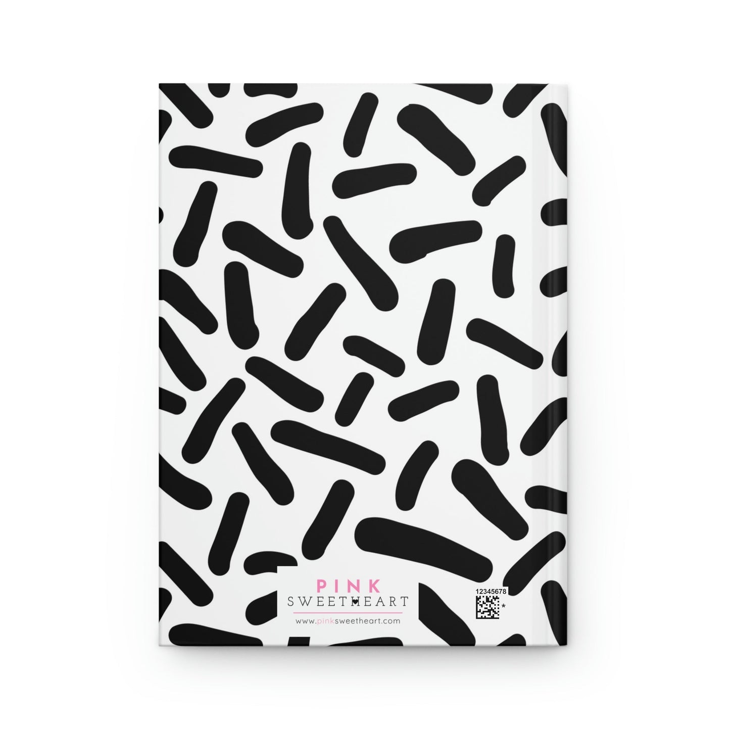Black & White Dash Hardcover Matte Journal Paper products Pink Sweetheart