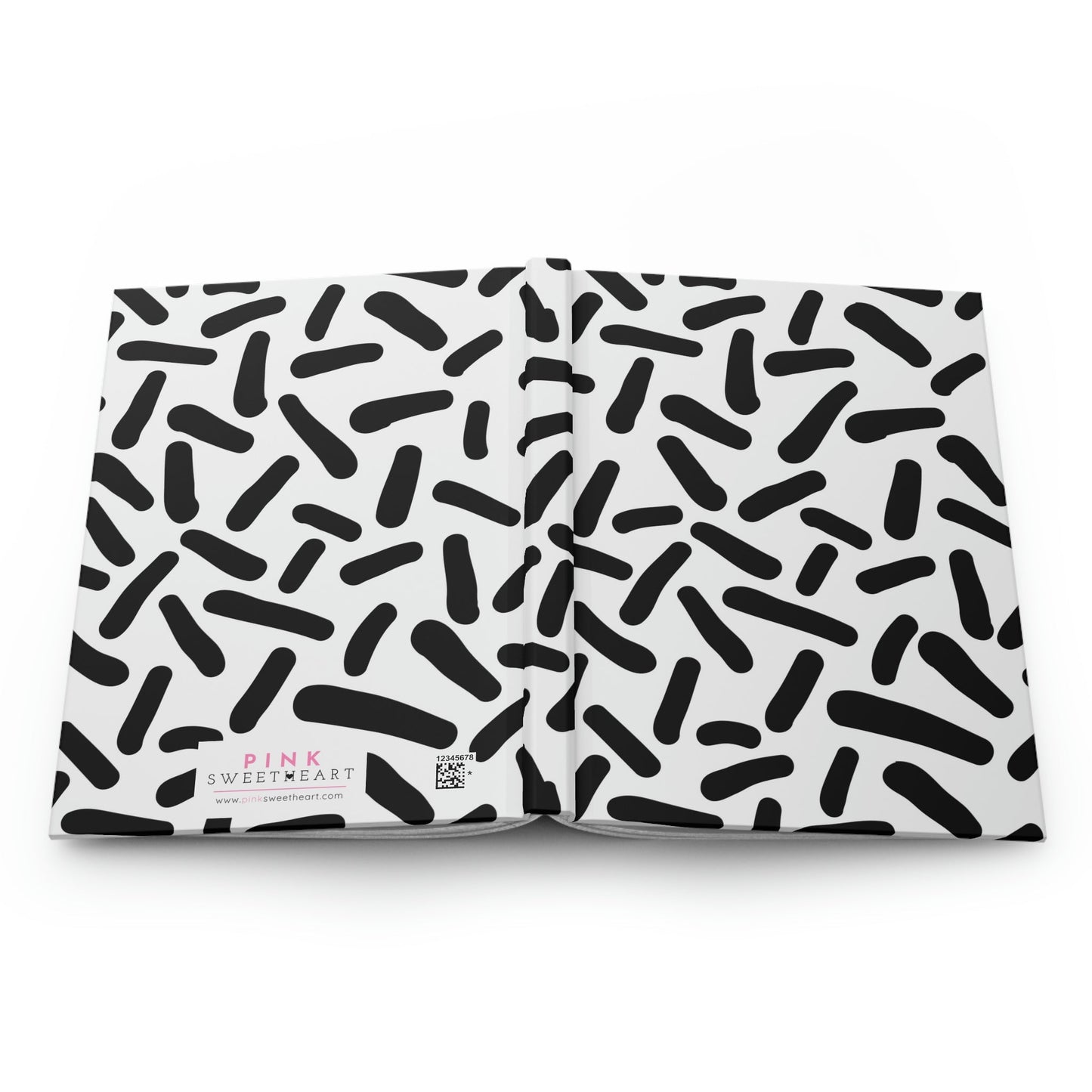 Black & White Dash Hardcover Matte Journal Paper products Pink Sweetheart