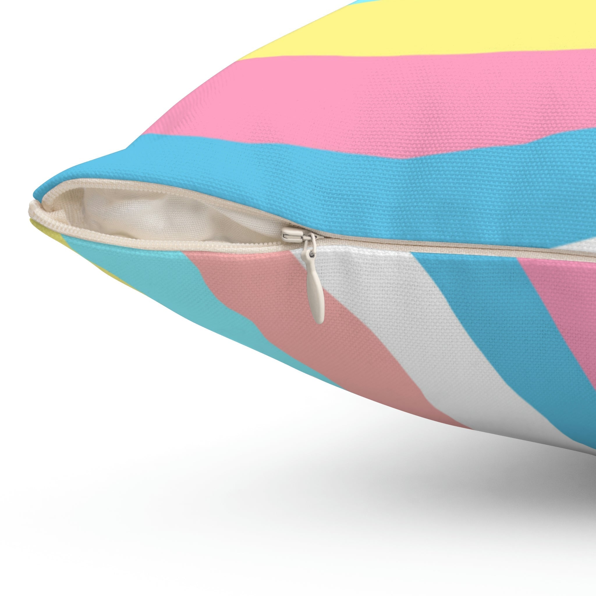 Cotton Candy Rainbow Swirl Square Pillow Home Decor Pink Sweetheart