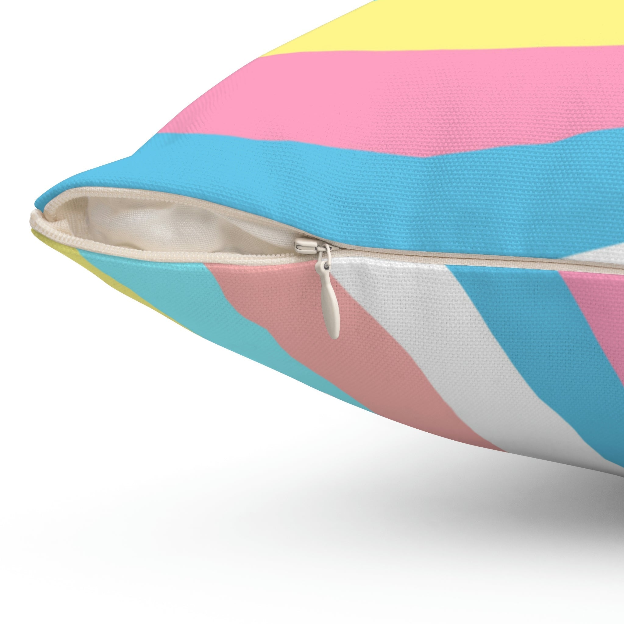 Cotton Candy Rainbow Swirl Square Pillow Home Decor Pink Sweetheart