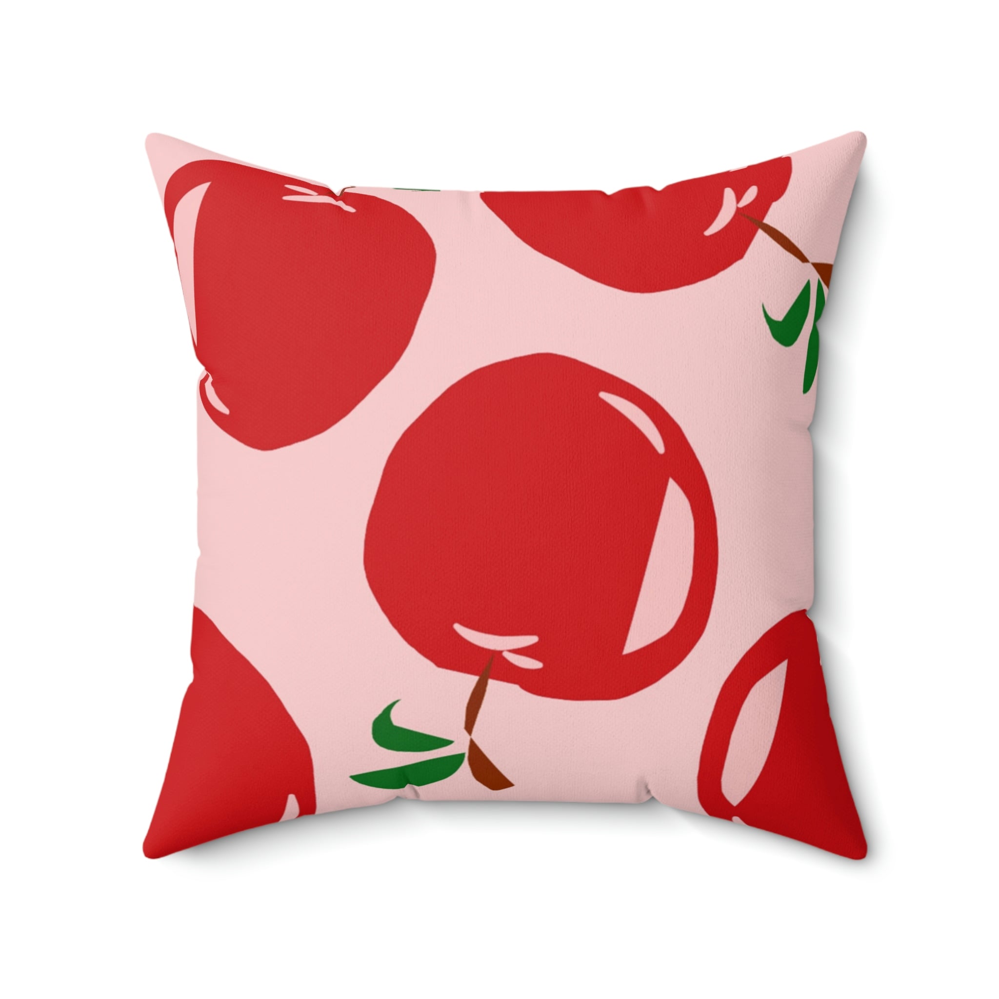 Delicious Red Apples Square Pillow Home Decor Pink Sweetheart