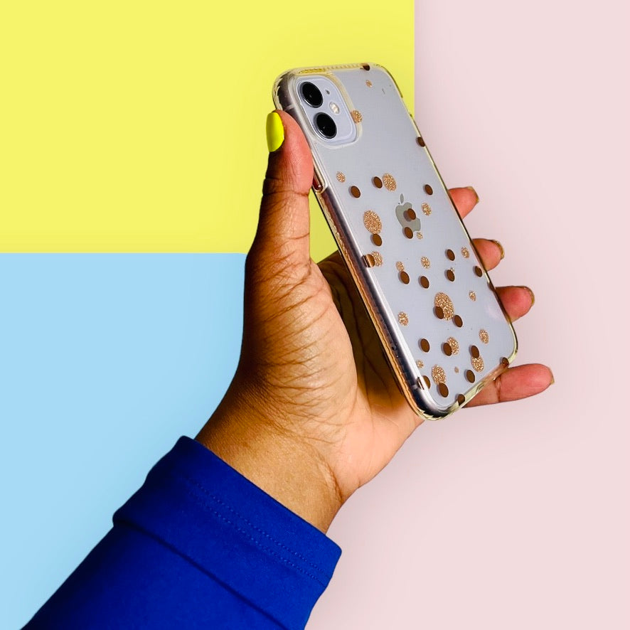 Gold Dots iPhone 11 Phone Case PREOWNED Pink Sweetheart