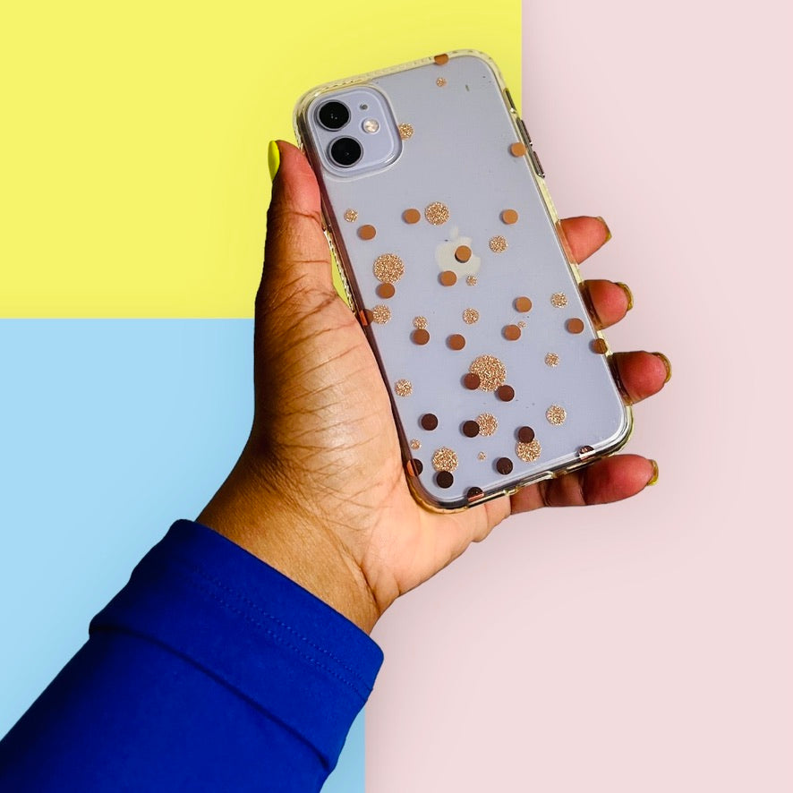 Gold Dots iPhone 11 Phone Case PREOWNED Pink Sweetheart
