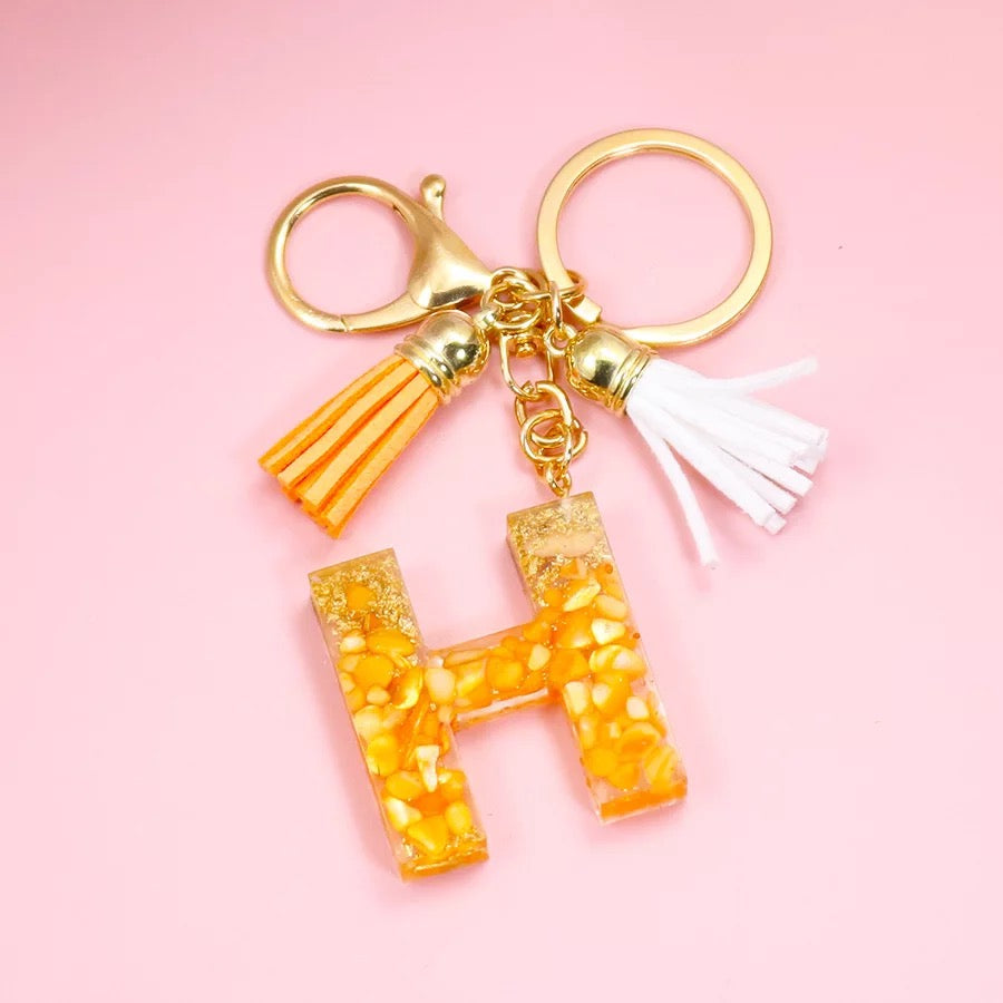 Pink Initial keychain