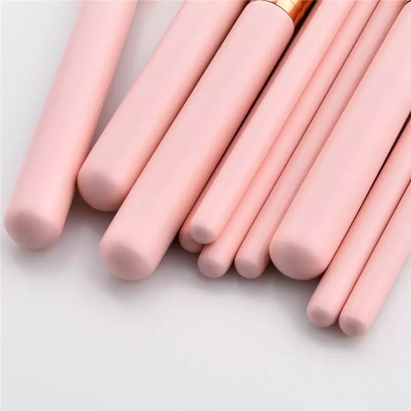 Pretty Pink Pastel Makeup Brush Set Makeup Brushes Pink Sweetheart