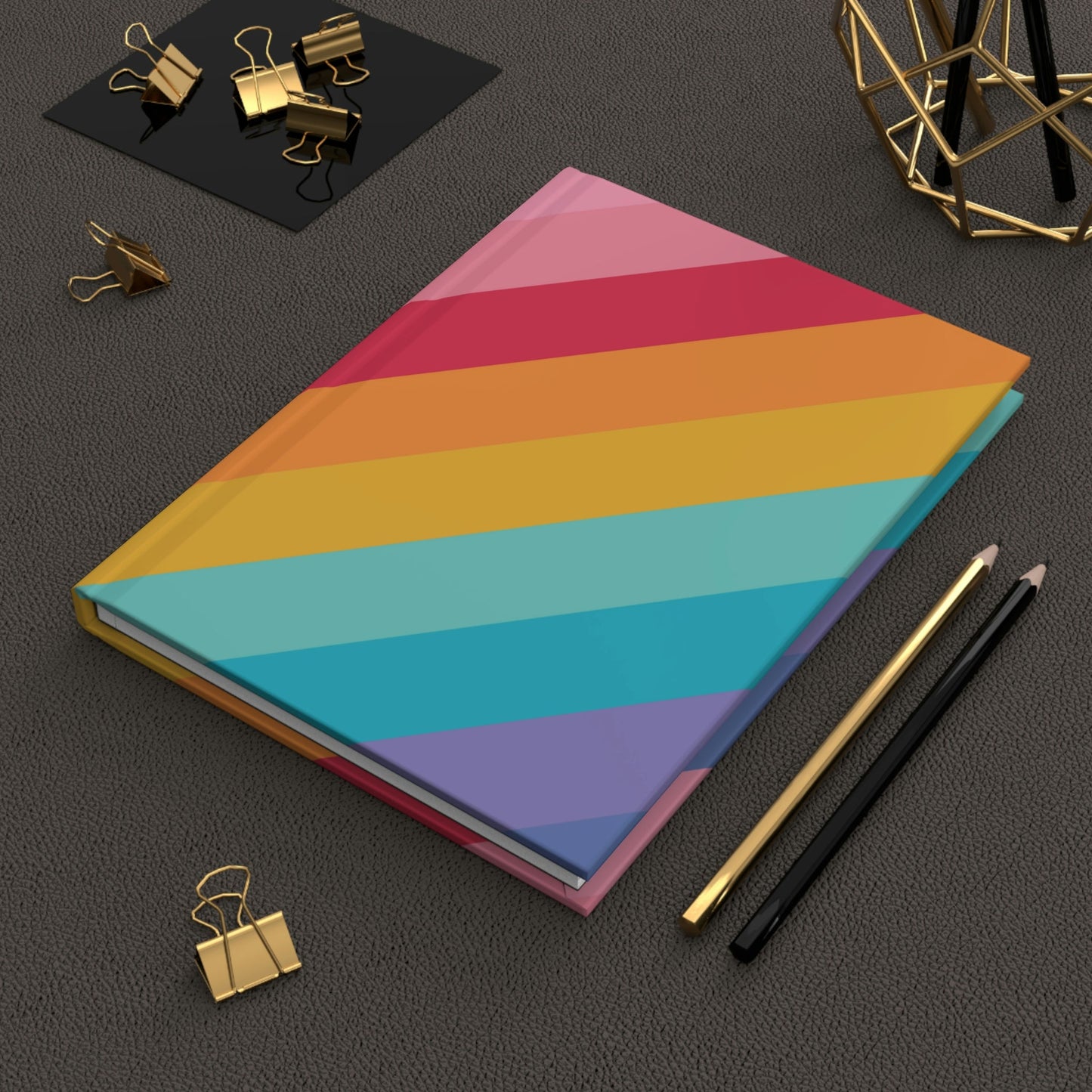 Slanted Rainbow Hardcover Matte Journal Paper products Pink Sweetheart