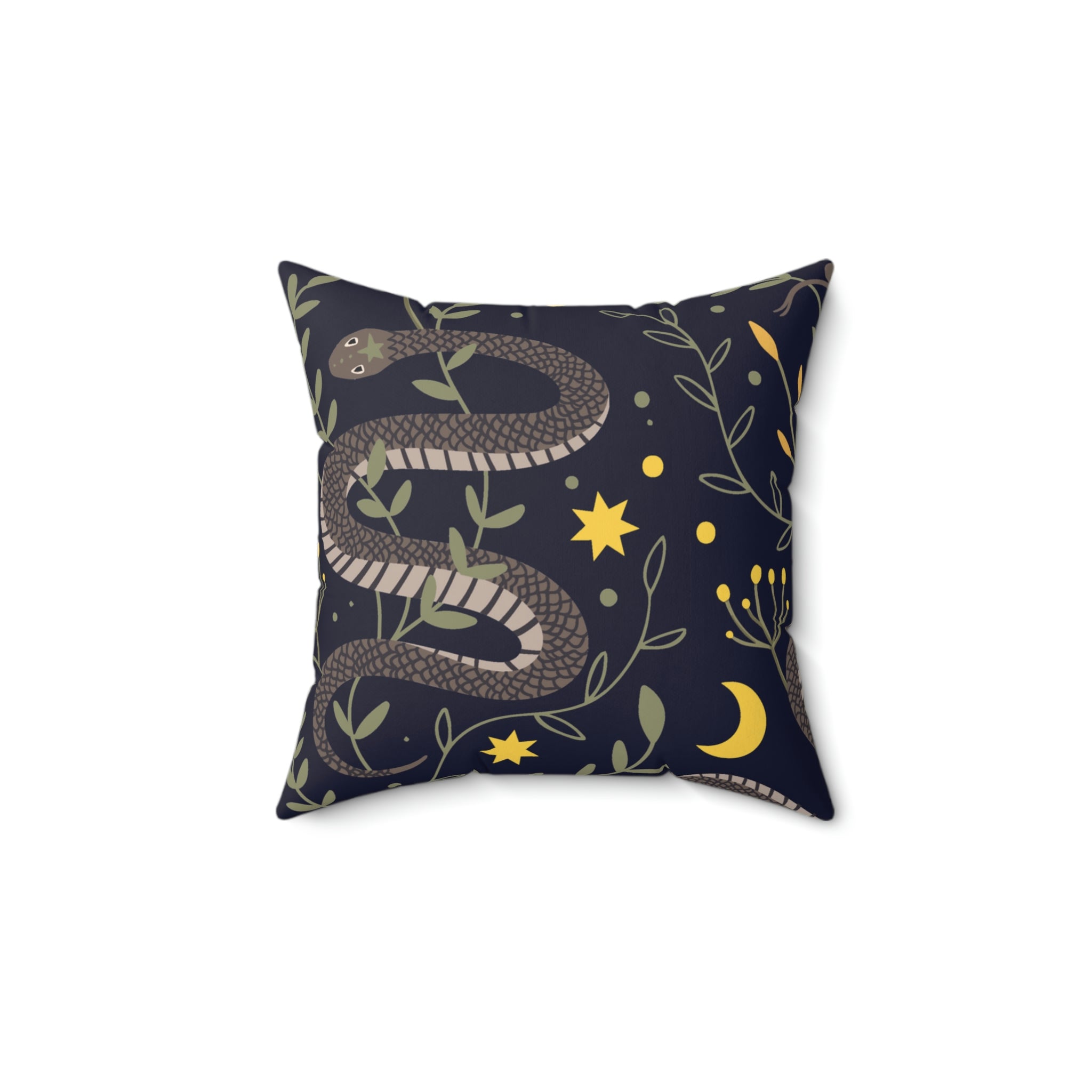 Snakes After Midnight Square Pillow Home Decor Pink Sweetheart