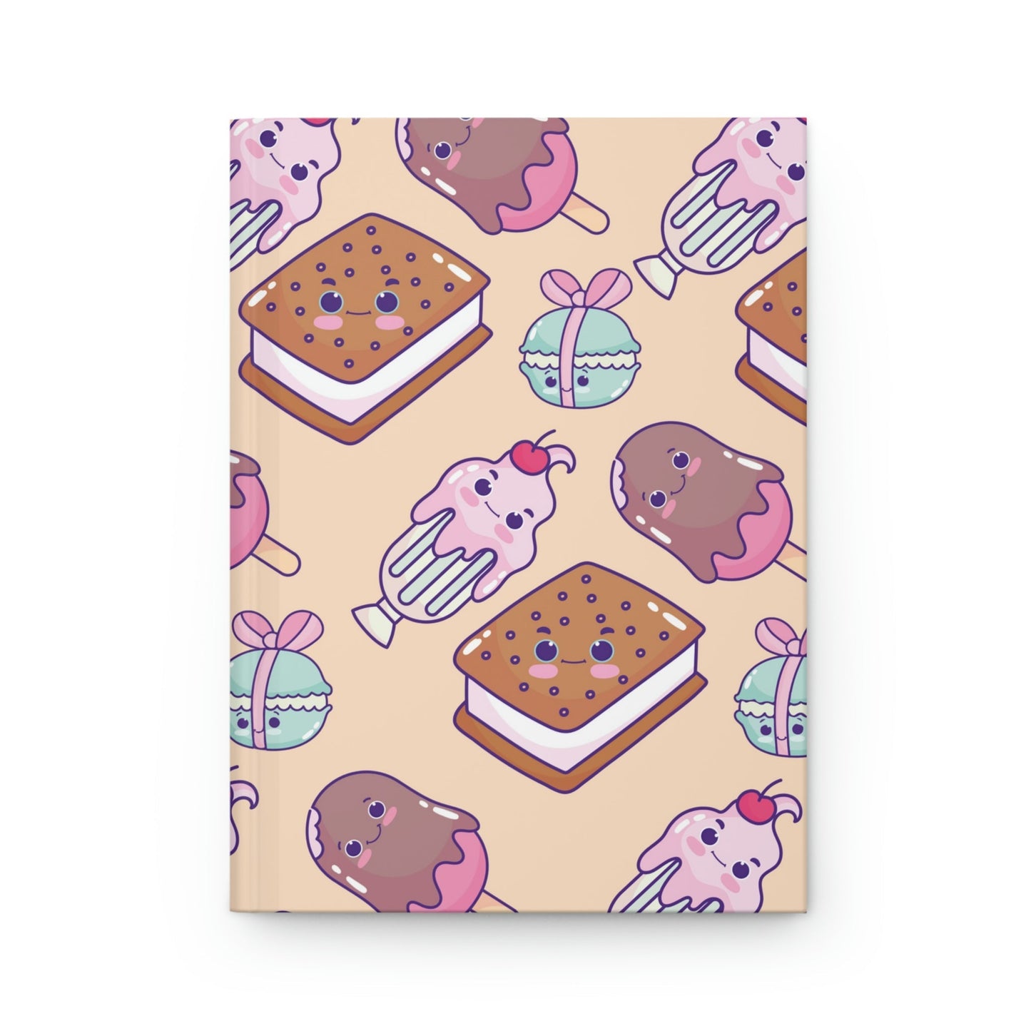 Sweet Kawaii Treats Hardcover Matte Journal Paper products Pink Sweetheart