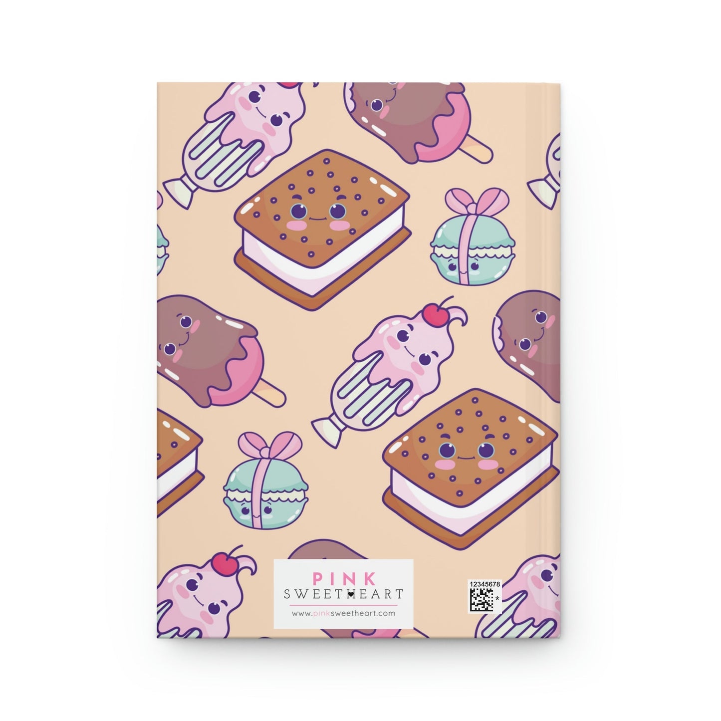 Sweet Kawaii Treats Hardcover Matte Journal Paper products Pink Sweetheart