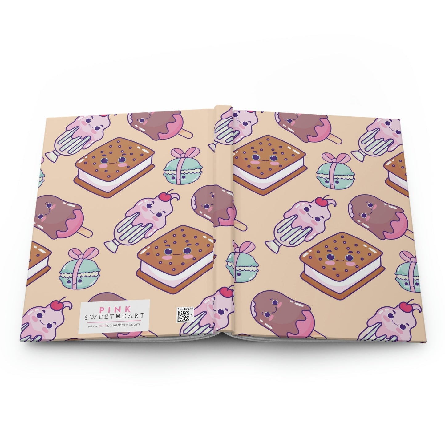 Sweet Kawaii Treats Hardcover Matte Journal Paper products Pink Sweetheart