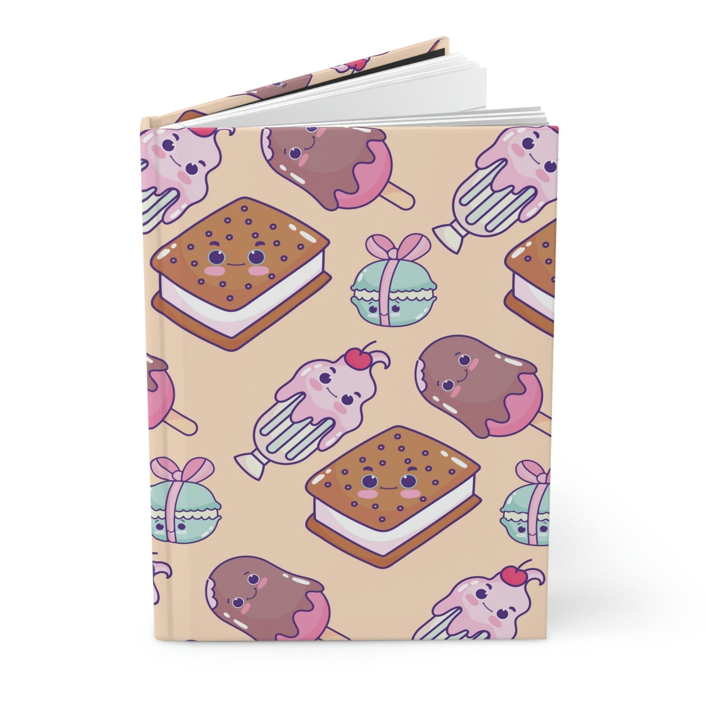 Sweet Kawaii Treats Hardcover Matte Journal Paper products Pink Sweetheart