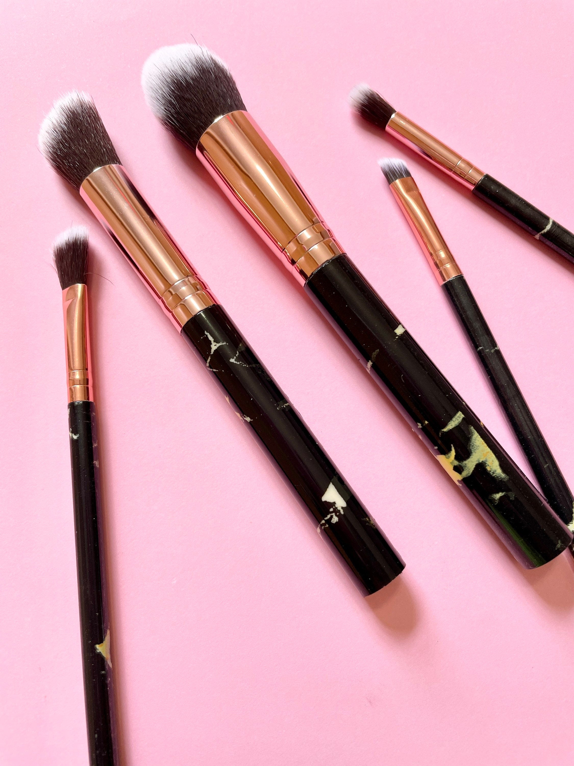 Swirled Marbled Cosmetic Makeup Brushes Makeup Brushes Pink Sweetheart
