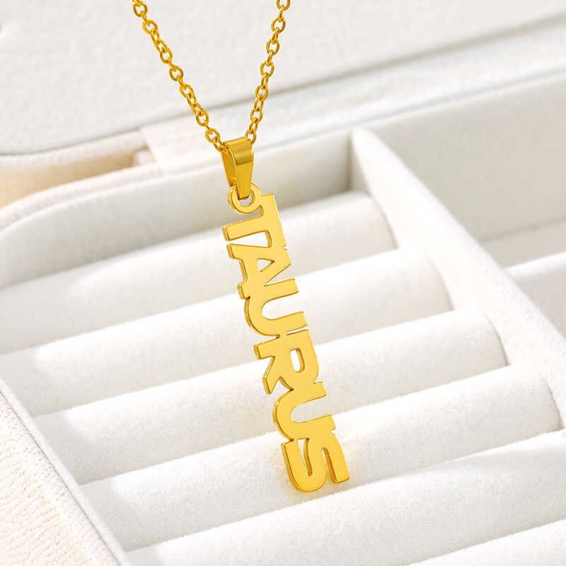 Zodiac Stainless Steel Gold Plated Necklace Necklaces Pink Sweetheart