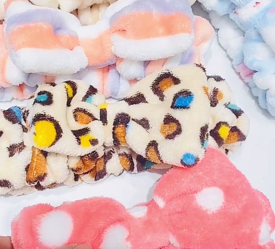 Spa Day Plush Fleece Bow Headband video