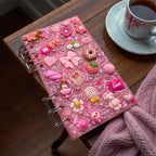 Pretty Pink Junk Charm Acrylic Binder - Pink Sweetheart