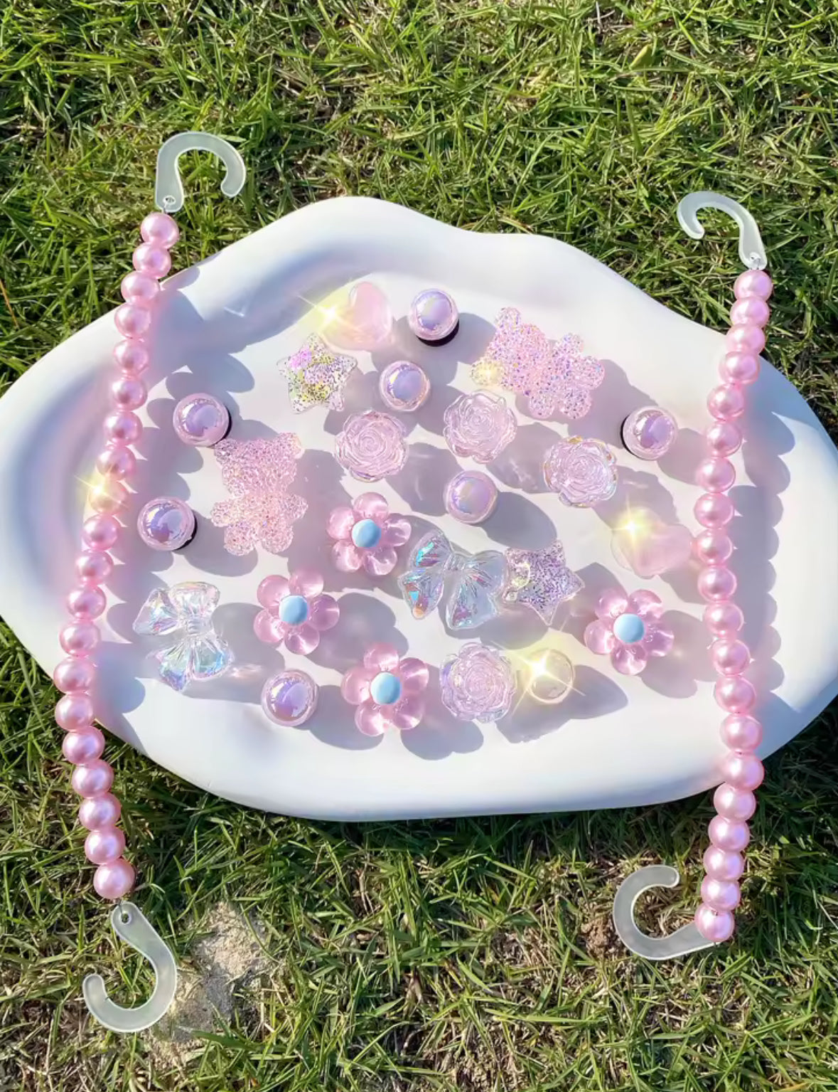 Pink Sakura Sugarplum Clog Charms Set