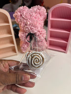 Cinnamon Roll Clicker Fidget Keychain - Pink Sweetheart
